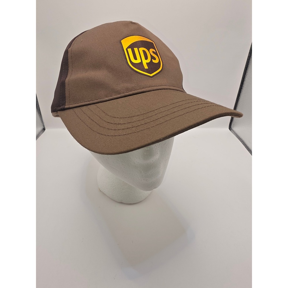 UPS Employee Uniform Brown Baseball Cap Hat Adjustable Reflective Strap Unisex